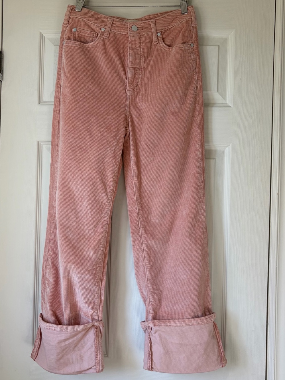 Anthropologie Pilcro Scotty Cuffed High Rise Straight Leg Corduroy Panys 27